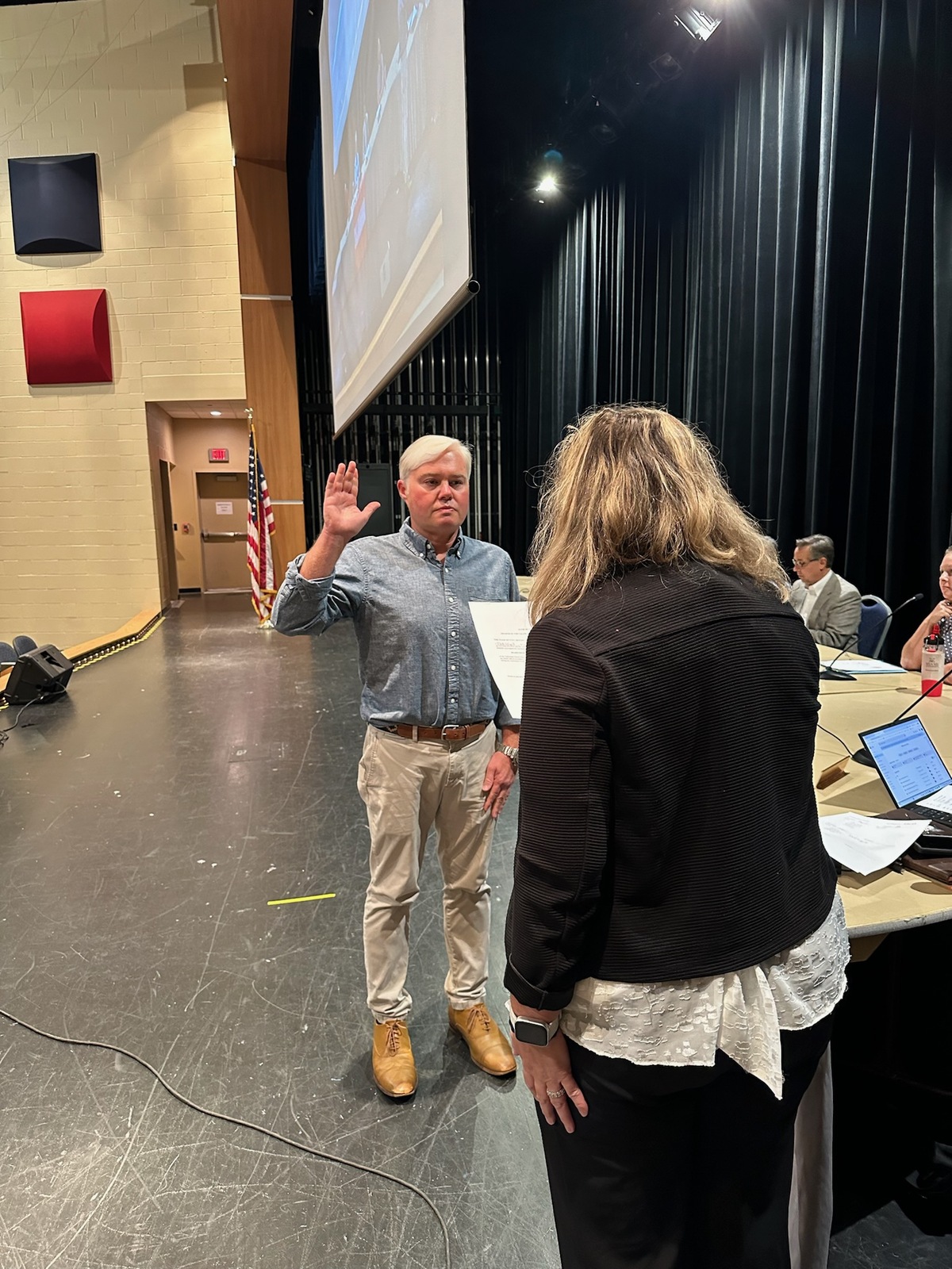 Photo of Matt Wyatt being sworn in